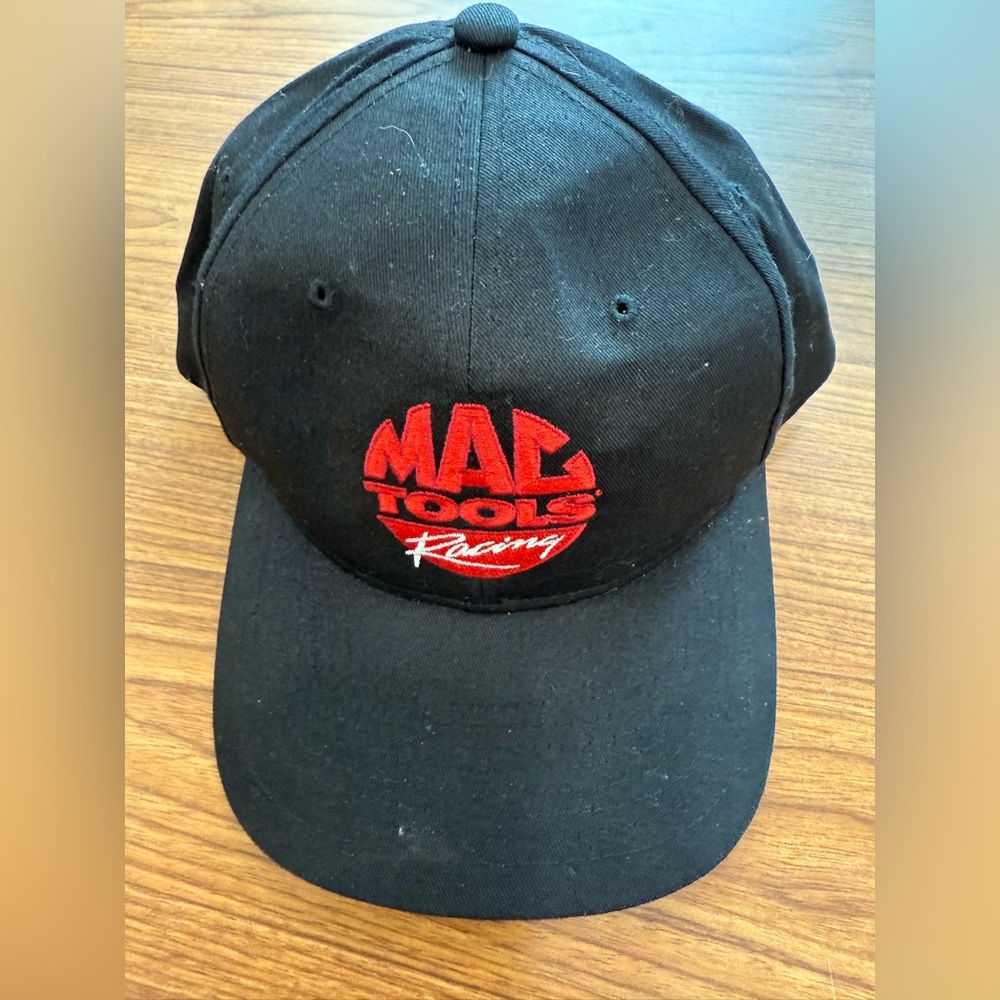 Mac Tools Racing Snapback Baseball Cap Hat Black Red